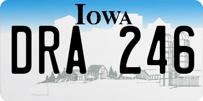 IA license plate DRA246