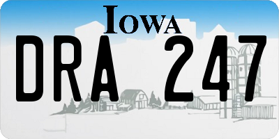 IA license plate DRA247