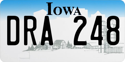 IA license plate DRA248