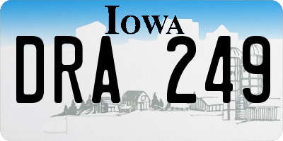 IA license plate DRA249