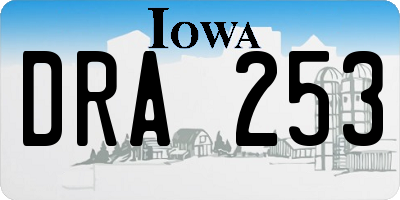 IA license plate DRA253