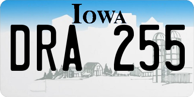 IA license plate DRA255