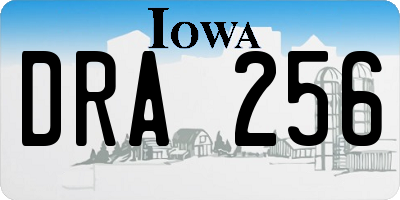 IA license plate DRA256