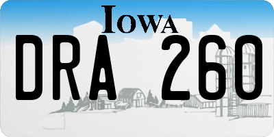 IA license plate DRA260