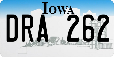 IA license plate DRA262