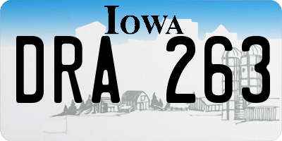 IA license plate DRA263