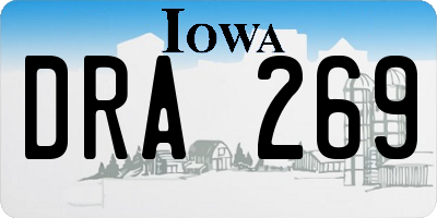 IA license plate DRA269