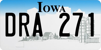 IA license plate DRA271