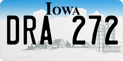 IA license plate DRA272