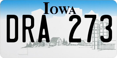 IA license plate DRA273
