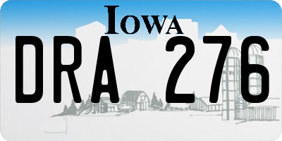 IA license plate DRA276