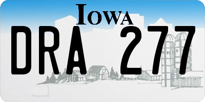 IA license plate DRA277