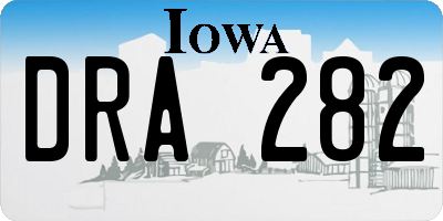 IA license plate DRA282