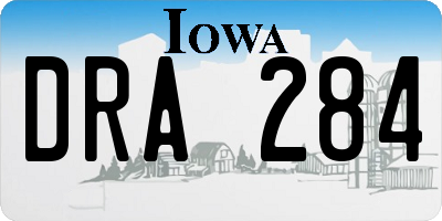 IA license plate DRA284