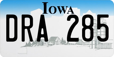 IA license plate DRA285