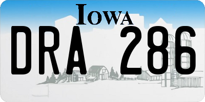 IA license plate DRA286
