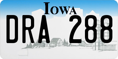IA license plate DRA288
