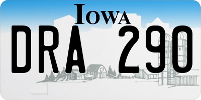 IA license plate DRA290