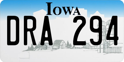 IA license plate DRA294