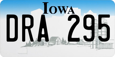 IA license plate DRA295