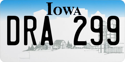 IA license plate DRA299