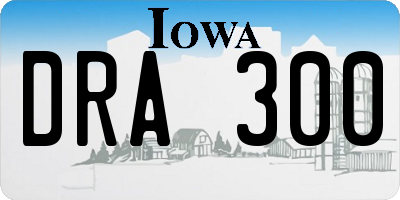 IA license plate DRA300