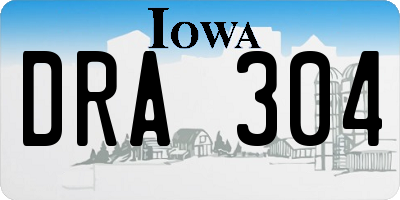 IA license plate DRA304