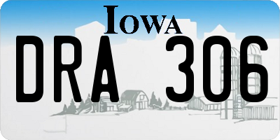 IA license plate DRA306