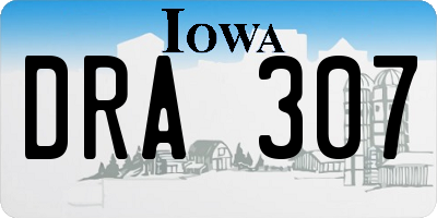IA license plate DRA307