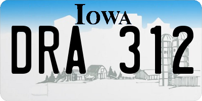 IA license plate DRA312