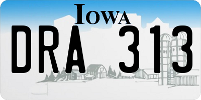IA license plate DRA313