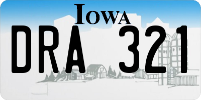 IA license plate DRA321