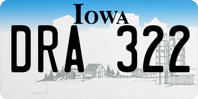 IA license plate DRA322