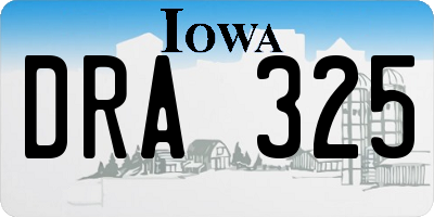IA license plate DRA325