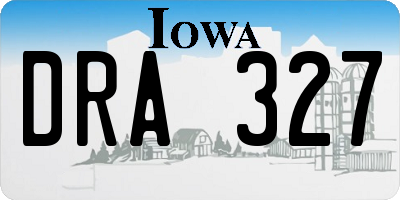 IA license plate DRA327