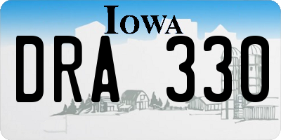 IA license plate DRA330