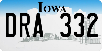 IA license plate DRA332