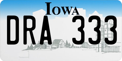 IA license plate DRA333