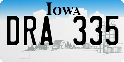 IA license plate DRA335