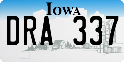 IA license plate DRA337