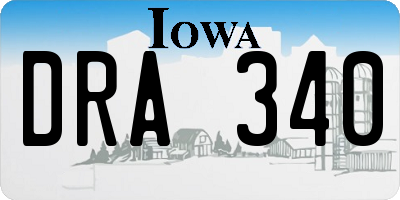 IA license plate DRA340