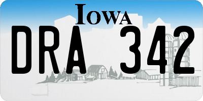 IA license plate DRA342