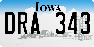 IA license plate DRA343