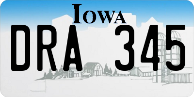 IA license plate DRA345