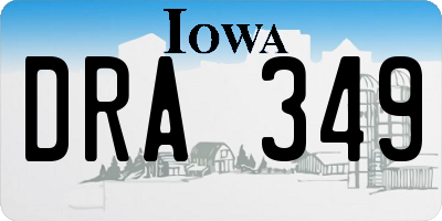 IA license plate DRA349