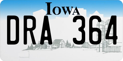 IA license plate DRA364
