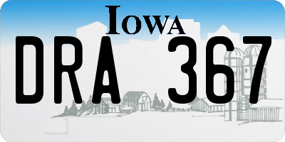 IA license plate DRA367