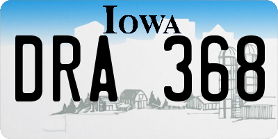 IA license plate DRA368