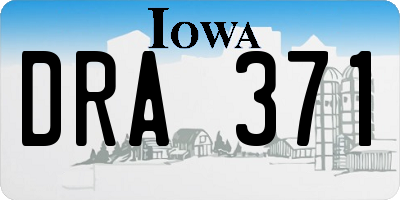 IA license plate DRA371