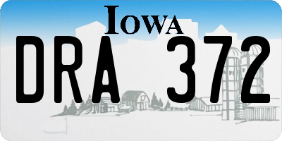 IA license plate DRA372